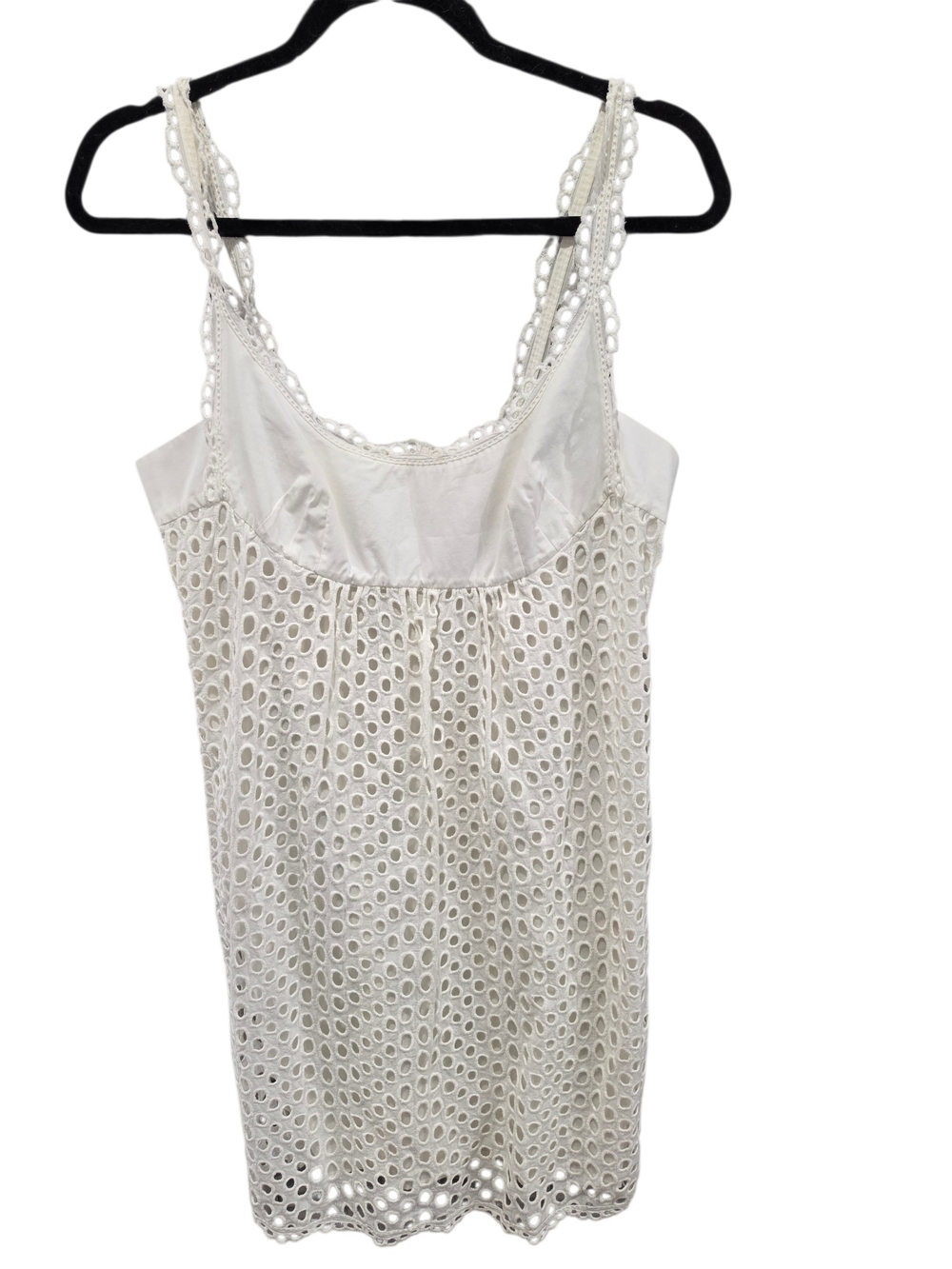 Title: Rebecca Taylor White Eyelet Scoop Neck Tent Dress Cotton Summer Mini